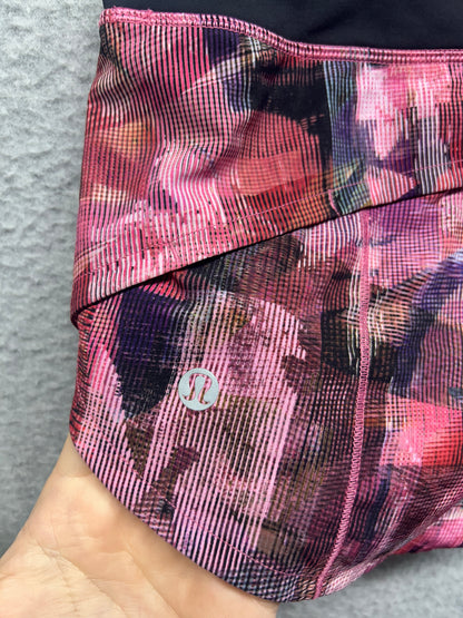 Lululemon Speed Up Short 2.5" Size 2 Sun Dazed Multi Pink