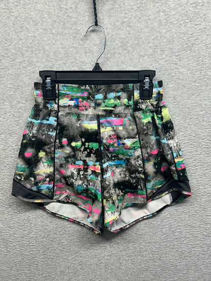 Lululemon Hotty Hot High-Rise Lined Short 4" Size 2 Paint Drift Multi