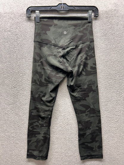 Lululemon Align Crop 21" Size 4 Incognito Camo Multi Gator Green