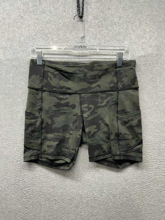 Lululemon Fast and Free Short 6" Size 10 Incognito Camo Multi Gator Green