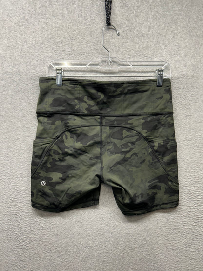 Lululemon Fast and Free Short 6" Size 10 Incognito Camo Multi Gator Green