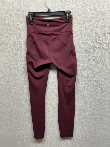 Lululemon Invigorate High-Rise Tight 25" Size 2 Red Merlot