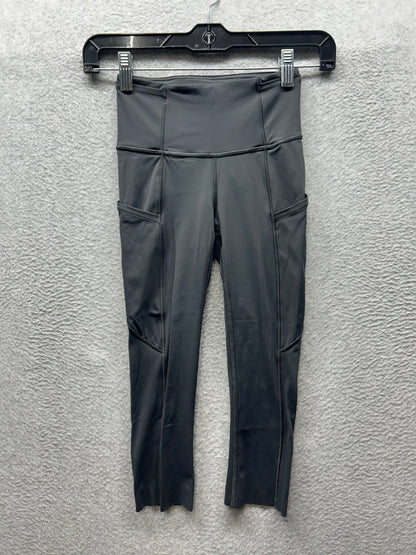 Lululemon Fast and Free Crop II 18" Size 0 Non-Reflective Graphite Grey