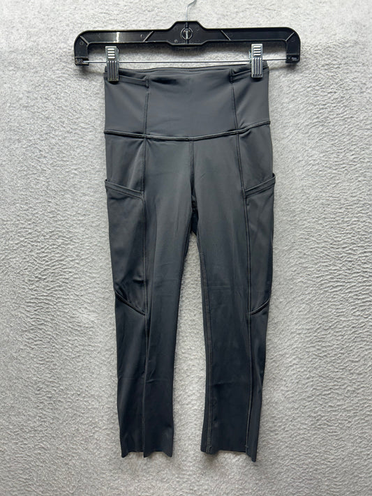 Lululemon Fast and Free Crop II 18" Size 0 Non-Reflective Graphite Grey