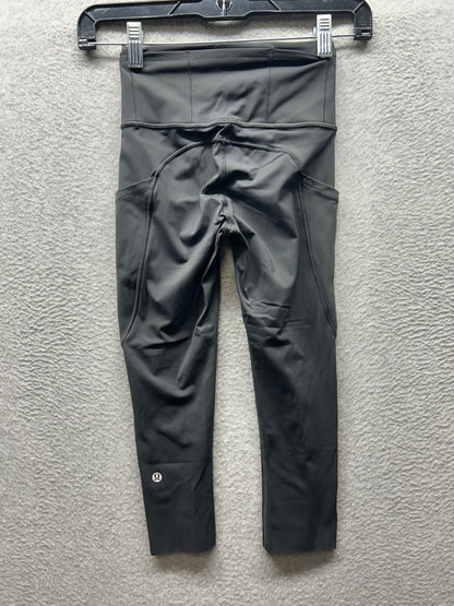 Lululemon Fast and Free Crop II 18" Size 0 Non-Reflective Graphite Grey