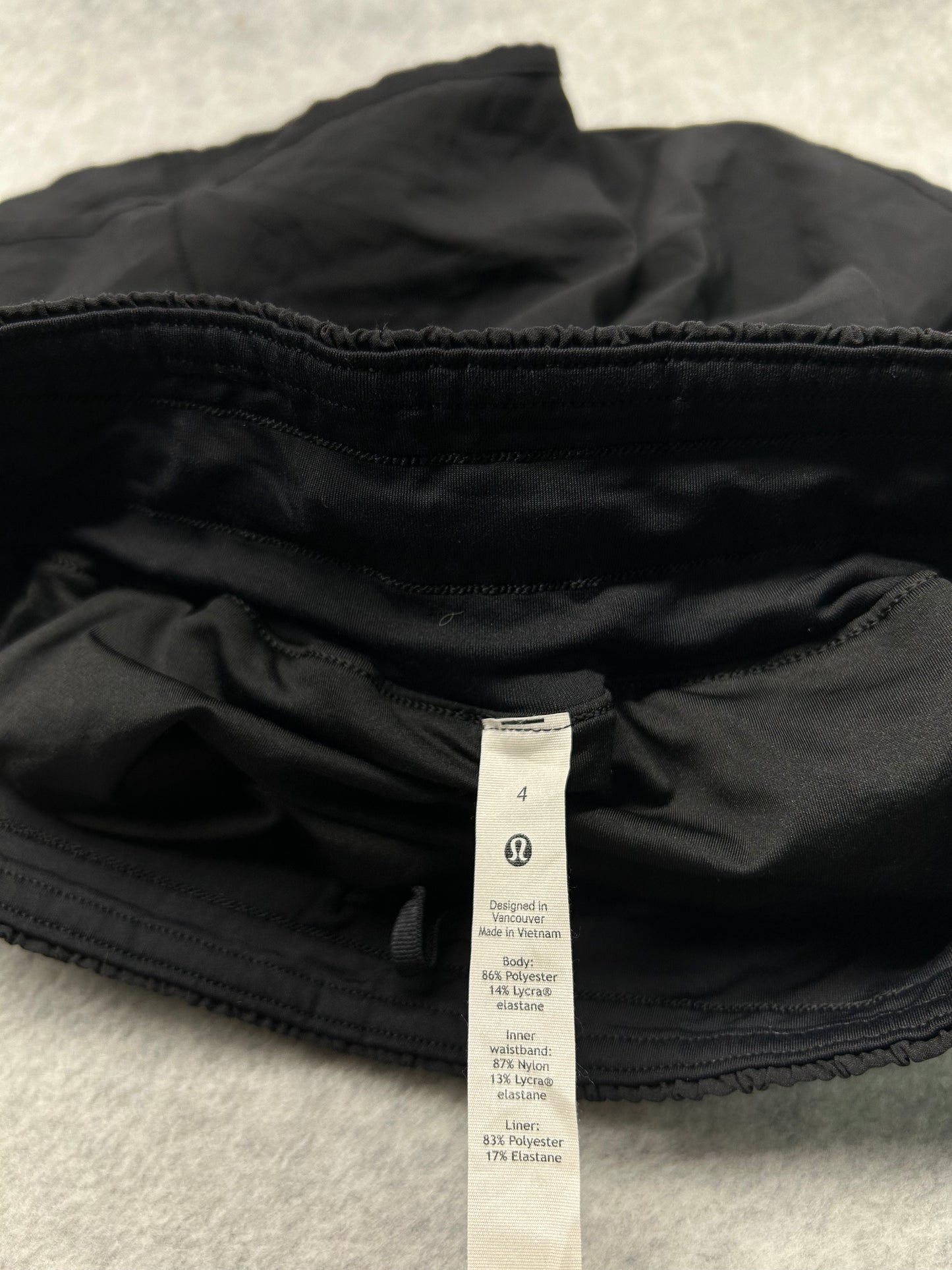 Lululemon Track That Short 5" Size 4 Black