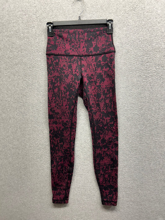 Lululemon Wunder Under Hi-Rise Tight 28" Size 6 Scatter Blossom Jacquard Garnet Black