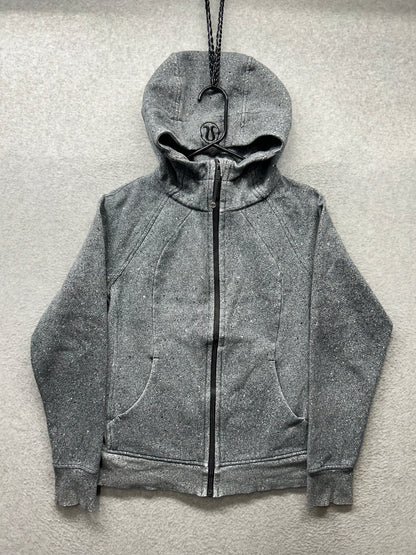 Lululemon Scuba Hoodie Full Zip Light Cotton Fleece Size 10 Luminesce Splatter White Black