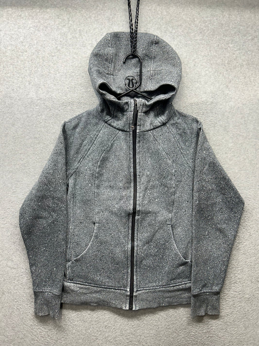 Lululemon Scuba Hoodie Full Zip Light Cotton Fleece Size 10 Luminesce Splatter White Black