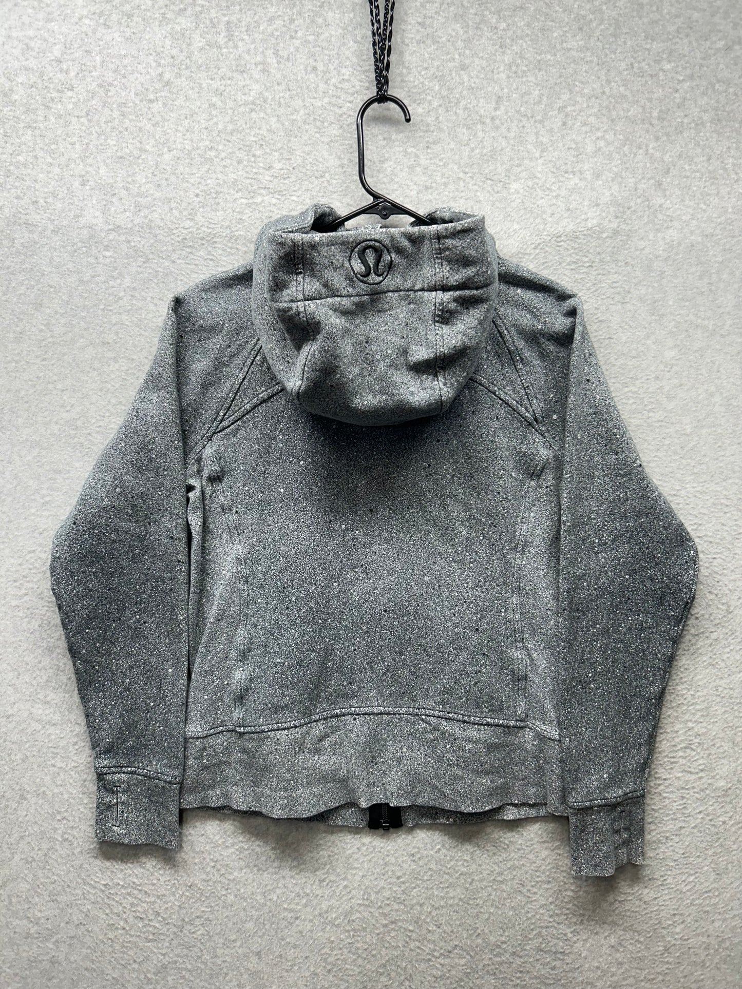 Lululemon Scuba Hoodie Full Zip Light Cotton Fleece Size 10 Luminesce Splatter White Black