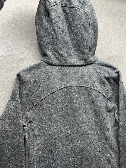 Lululemon Scuba Hoodie Full Zip Light Cotton Fleece Size 10 Luminesce Splatter White Black