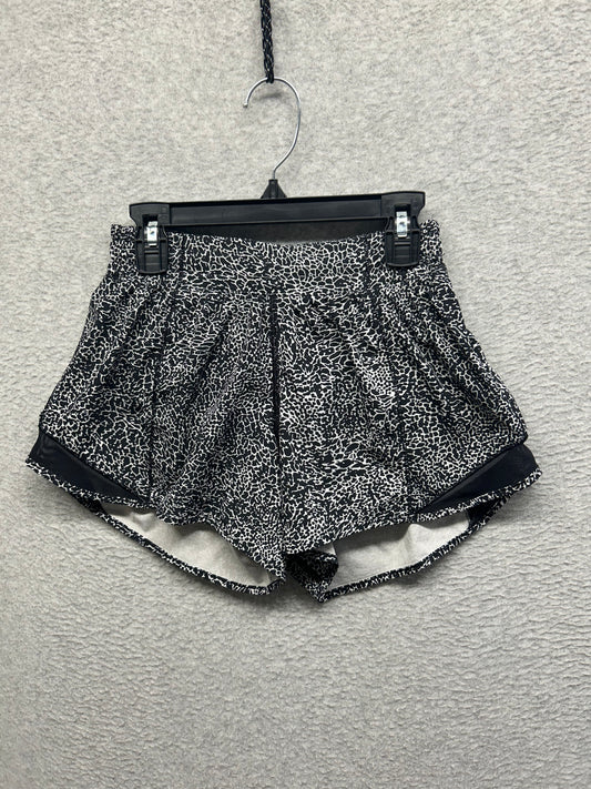 Lululemon Hotty Hot Short II Long 4" Size 4 Polar Shift Inverse Alpine White Black