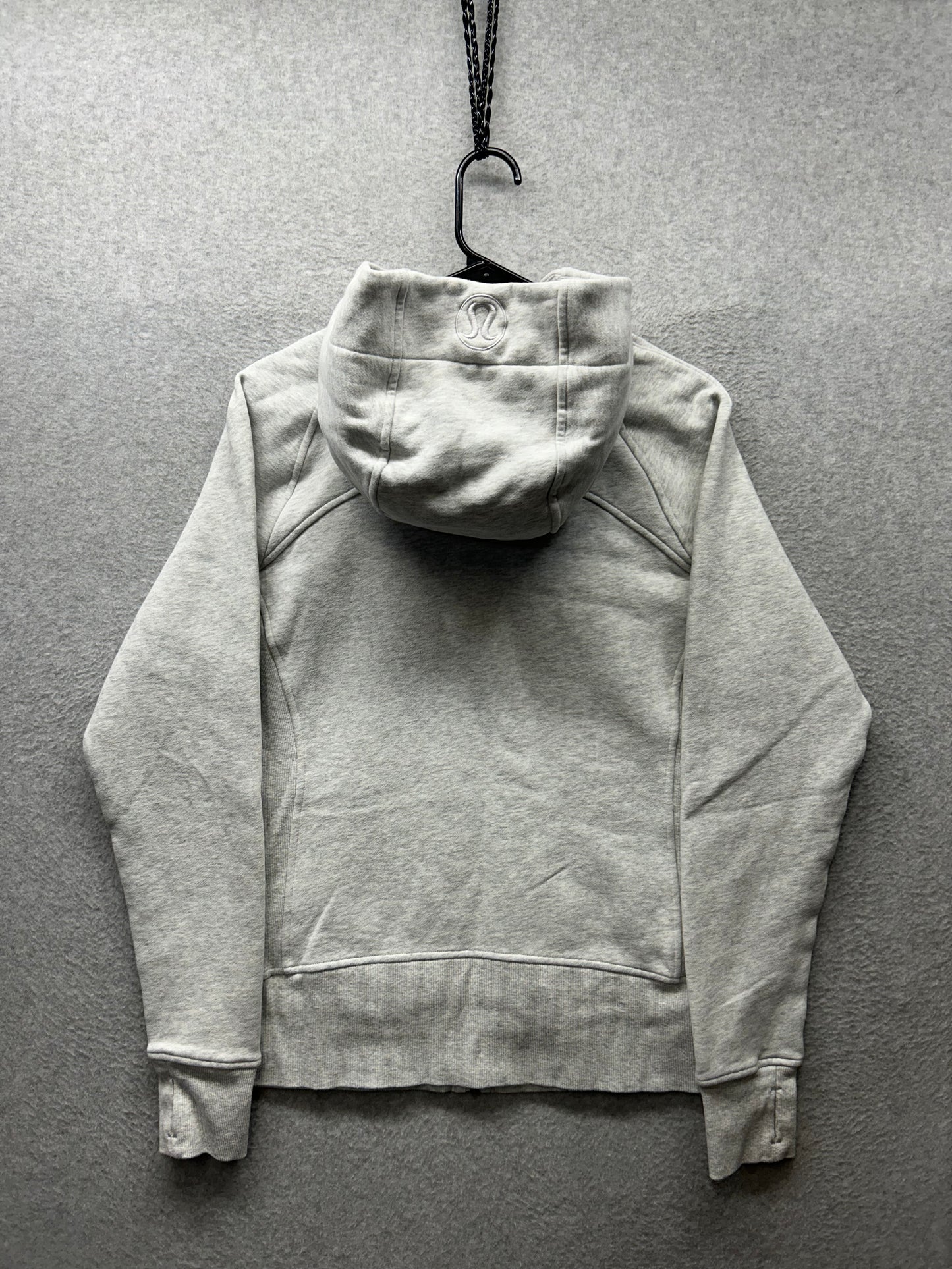 Lululemon Scuba Hoodie Full Zip Light Cotton Fleece Size 12 Heathered Core Ultra Light Gray