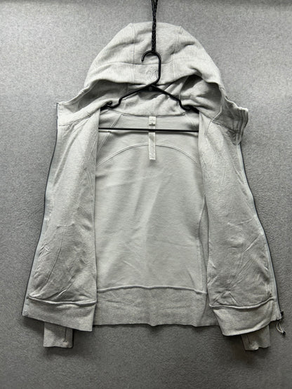Lululemon Scuba Hoodie Full Zip Light Cotton Fleece Size 12 Heathered Core Ultra Light Gray