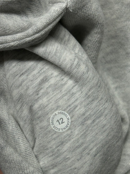 Lululemon Scuba Hoodie Full Zip Light Cotton Fleece Size 12 Heathered Core Ultra Light Gray