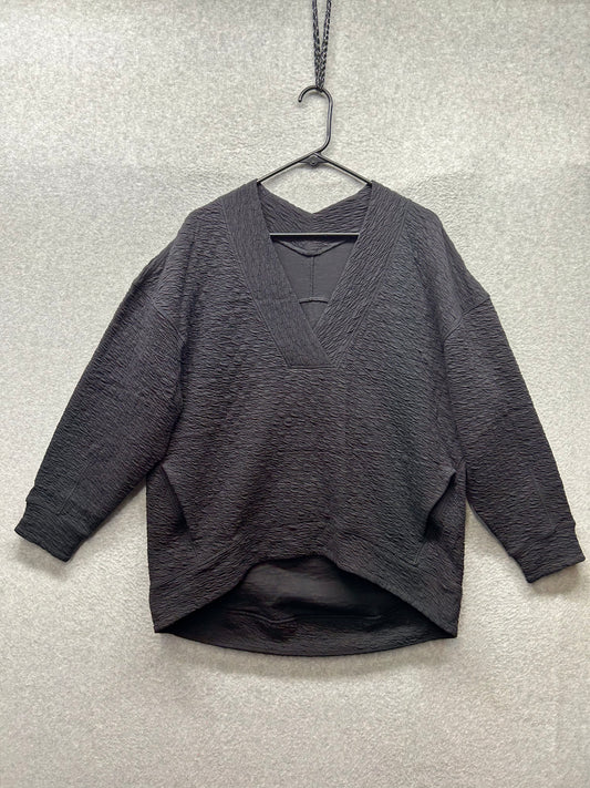 Lululemon Rippled V-Neck Pullover Size 6 Black