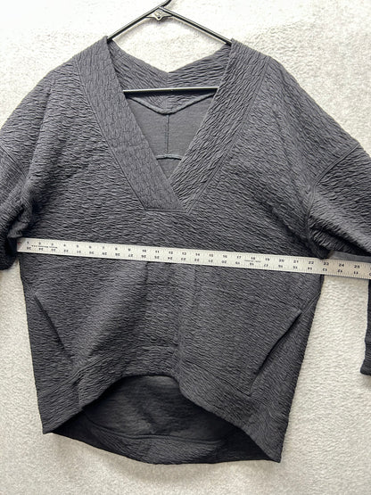 Lululemon Rippled V-Neck Pullover Size 6 Black
