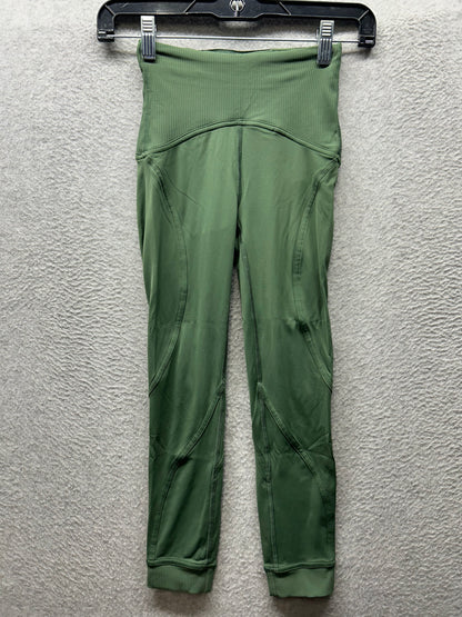 Lululemon Train Free High-Rise Crop 22" Size 0 Algae Green