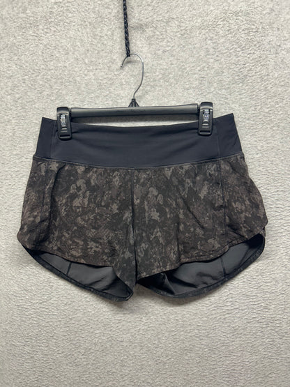 Lululemon Speed Up Mid-Rise Short 4" Size 6 Hideaway Camo Deep Coal Multi