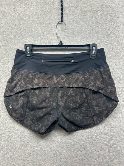 Lululemon Speed Up Mid-Rise Short 4" Size 6 Hideaway Camo Deep Coal Multi
