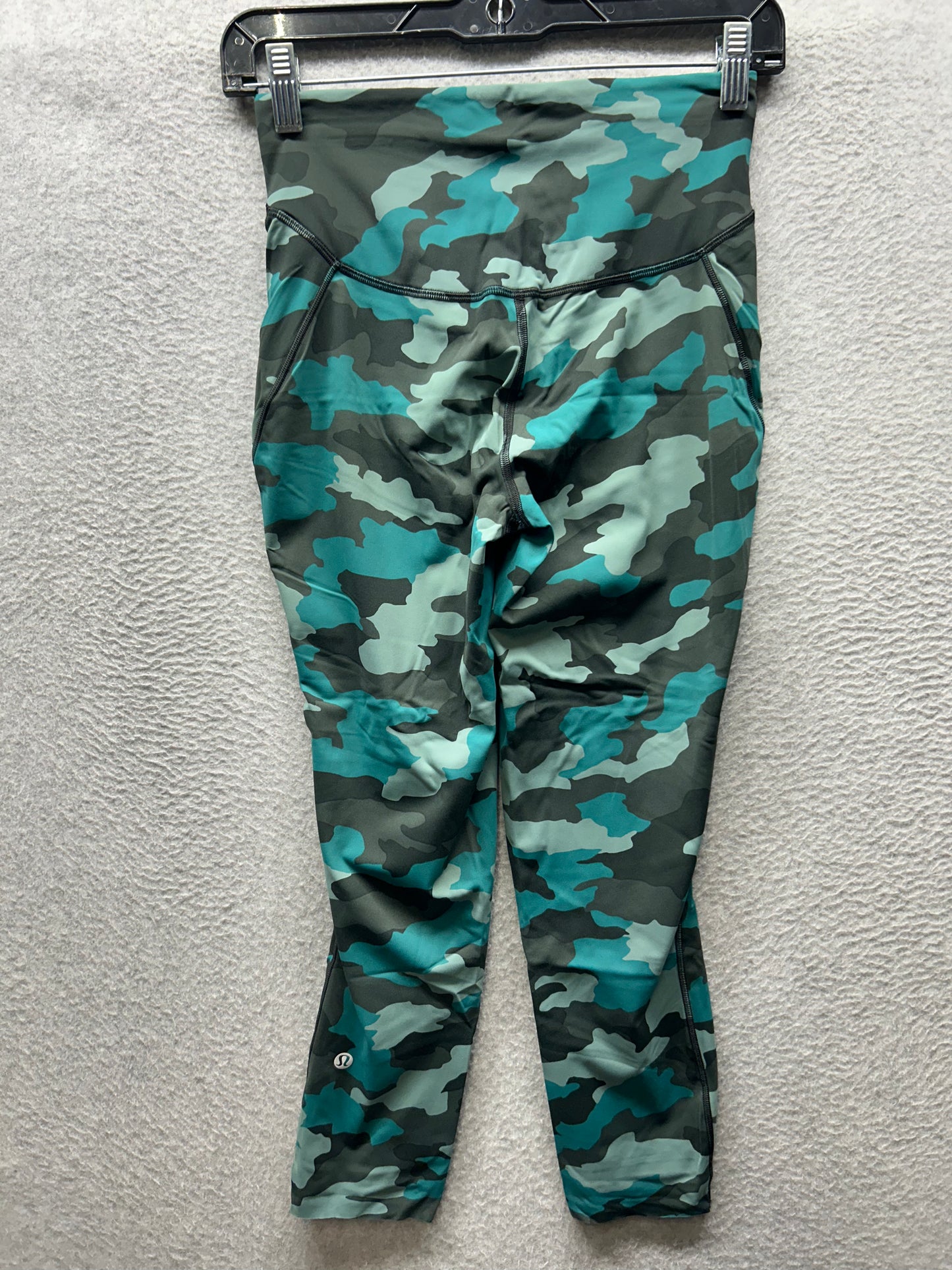 Lululemon Base Pace High-Rise Crop 22" Size 6 Heritage 365 Camo Tidewater Teal Multi