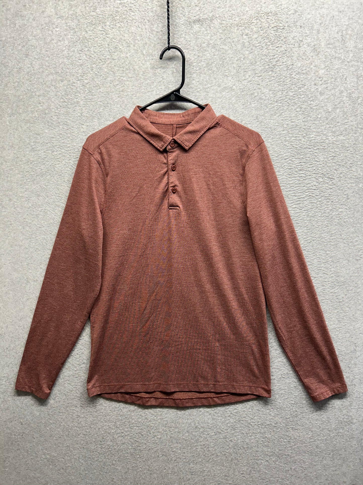 Lululemon Evolution Long Sleeve Polo Mens Size Medium Ancient Copper