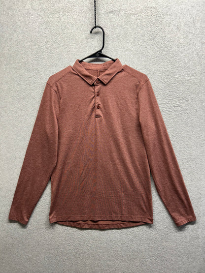 Lululemon Evolution Long Sleeve Polo Mens Size Medium Ancient Copper