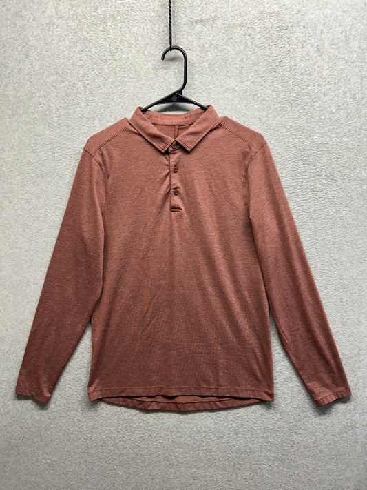 Lululemon Evolution Long Sleeve Polo Mens Size Medium Ancient Copper