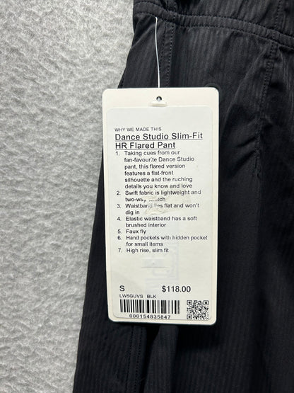 NEW Lululemon Dance Studio Slim-Fit High-Rise Flared Pant Size Small Black