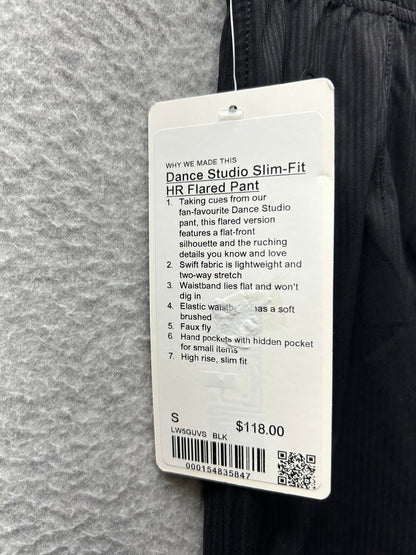 NEW Lululemon Dance Studio Slim-Fit High-Rise Flared Pant Size Small Black
