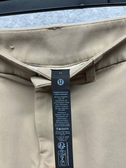 Lululemon ABC Classic Fit Warpstreme Mens Size 31x31 Trench (Square Dot)