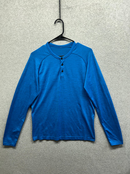 Lululemon Metal Vent Tech Henley Long Sleeve Size Medium Blue
