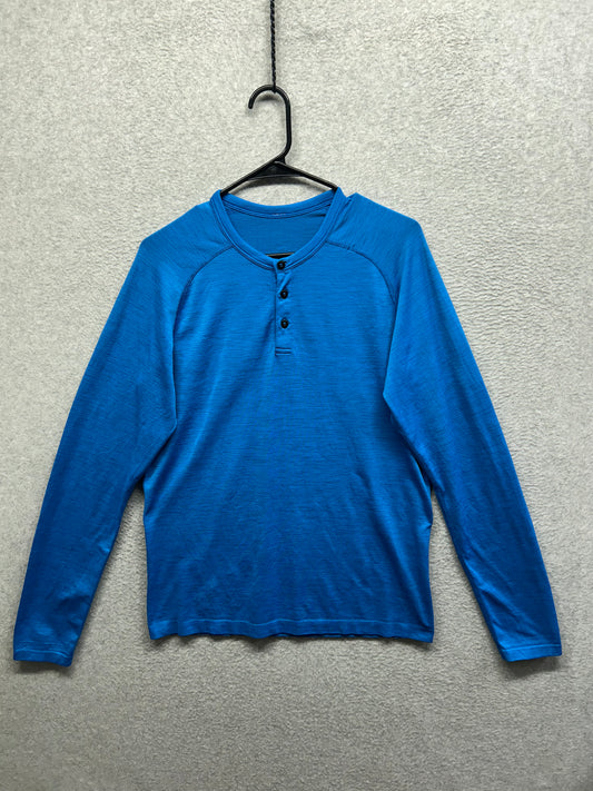 Lululemon Metal Vent Tech Henley Long Sleeve Size Medium Blue