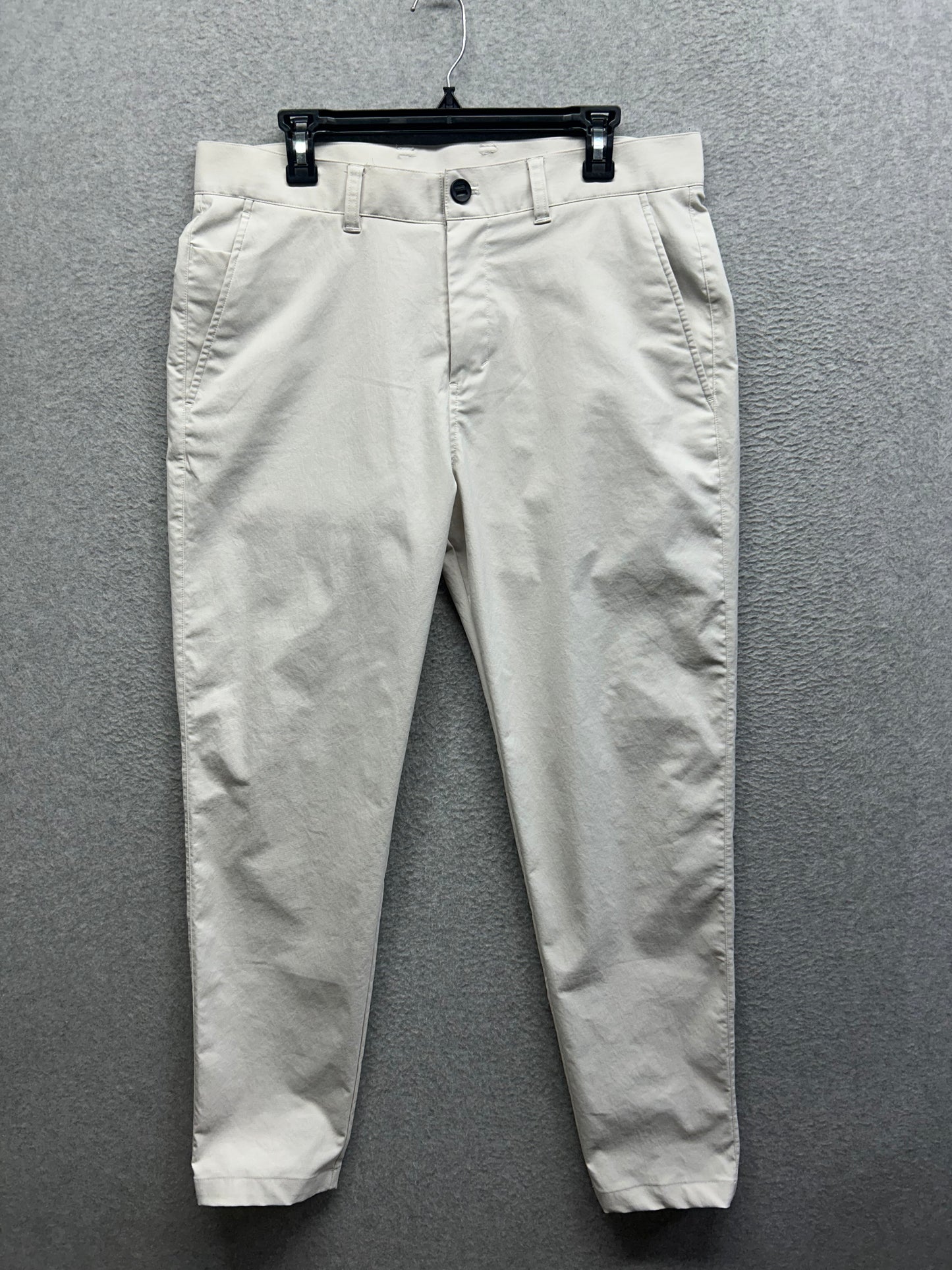 Lululemon ABC 5 Pocket Pant Warpstreme Mens Size 34x30.5 White (Square Dot)