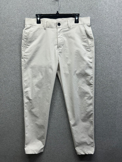Lululemon ABC 5 Pocket Pant Warpstreme Mens Size 34x30.5 White (Square Dot)
