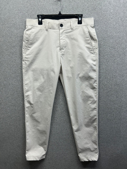 Lululemon ABC 5 Pocket Pant Warpstreme Mens Size 34x30.5 White (Square Dot)