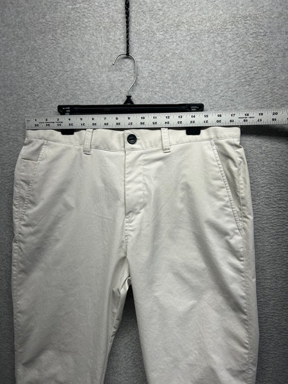 Lululemon ABC 5 Pocket Pant Warpstreme Mens Size 34x30.5 White (Square Dot)