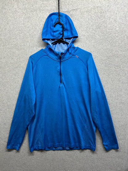 Lululemon Metal Vent Tech 1/2 Zip Hoodie Size XL Blue