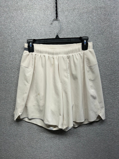 FLAWED Lululemon Surge Lined Short 6" Mens Size Small White Opal