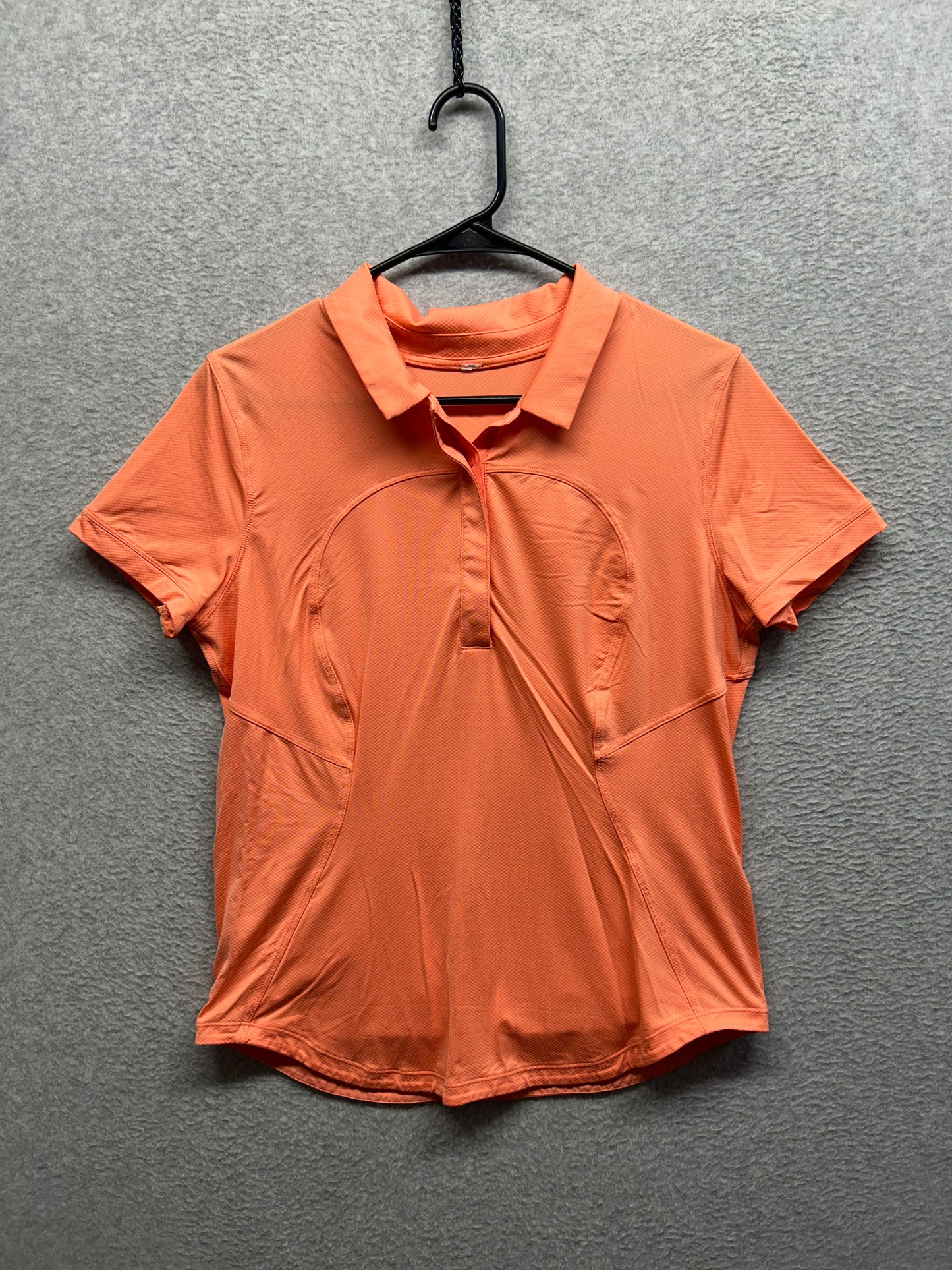 Lululemon Quick-Dry Short-Sleeve Polo Shirt Size 6/8 Sunny Coral
