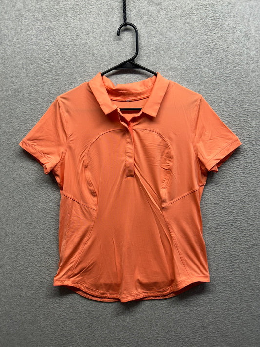 Lululemon Quick-Dry Short-Sleeve Polo Shirt Size 6/8 Sunny Coral