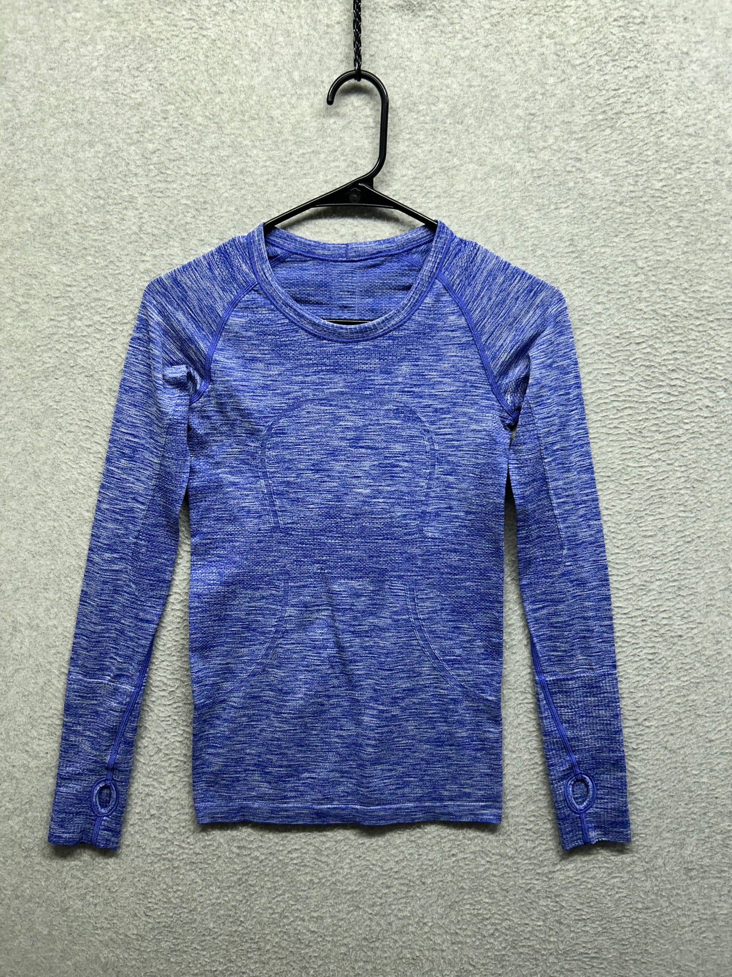 Lululemon Swiftly Tech Long Sleeve Crew Size 4 Space Dye Heathered Harbour Blue