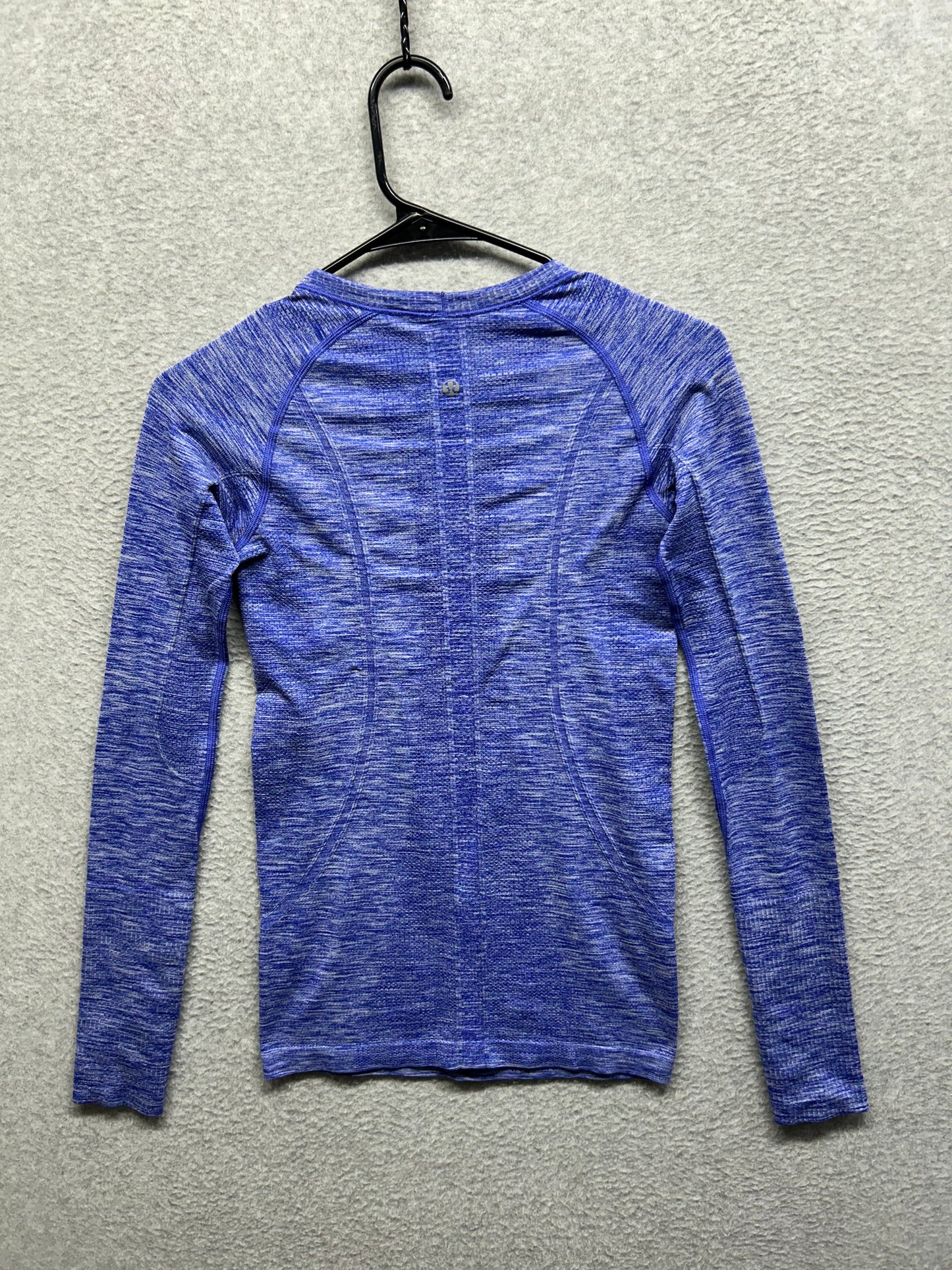 Lululemon Swiftly Tech Long Sleeve Crew Size 4 Space Dye Heathered Harbour Blue