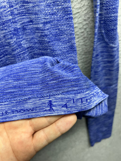Lululemon Swiftly Tech Long Sleeve Crew Size 4 Space Dye Heathered Harbour Blue