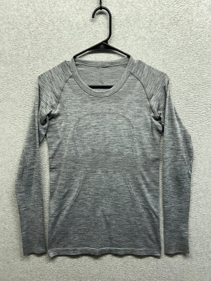 Lululemon Swiftly Tech Long Sleeve Crew Size 8 Heathered Slate Gray