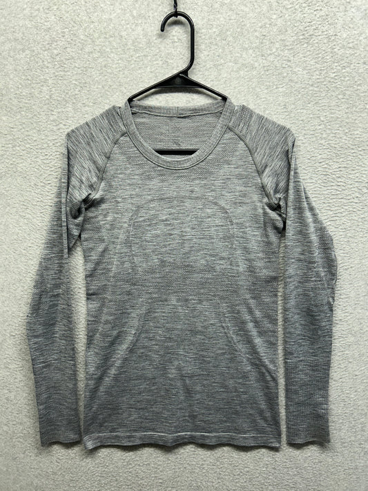 Lululemon Swiftly Tech Long Sleeve Crew Size 8 Heathered Slate Gray