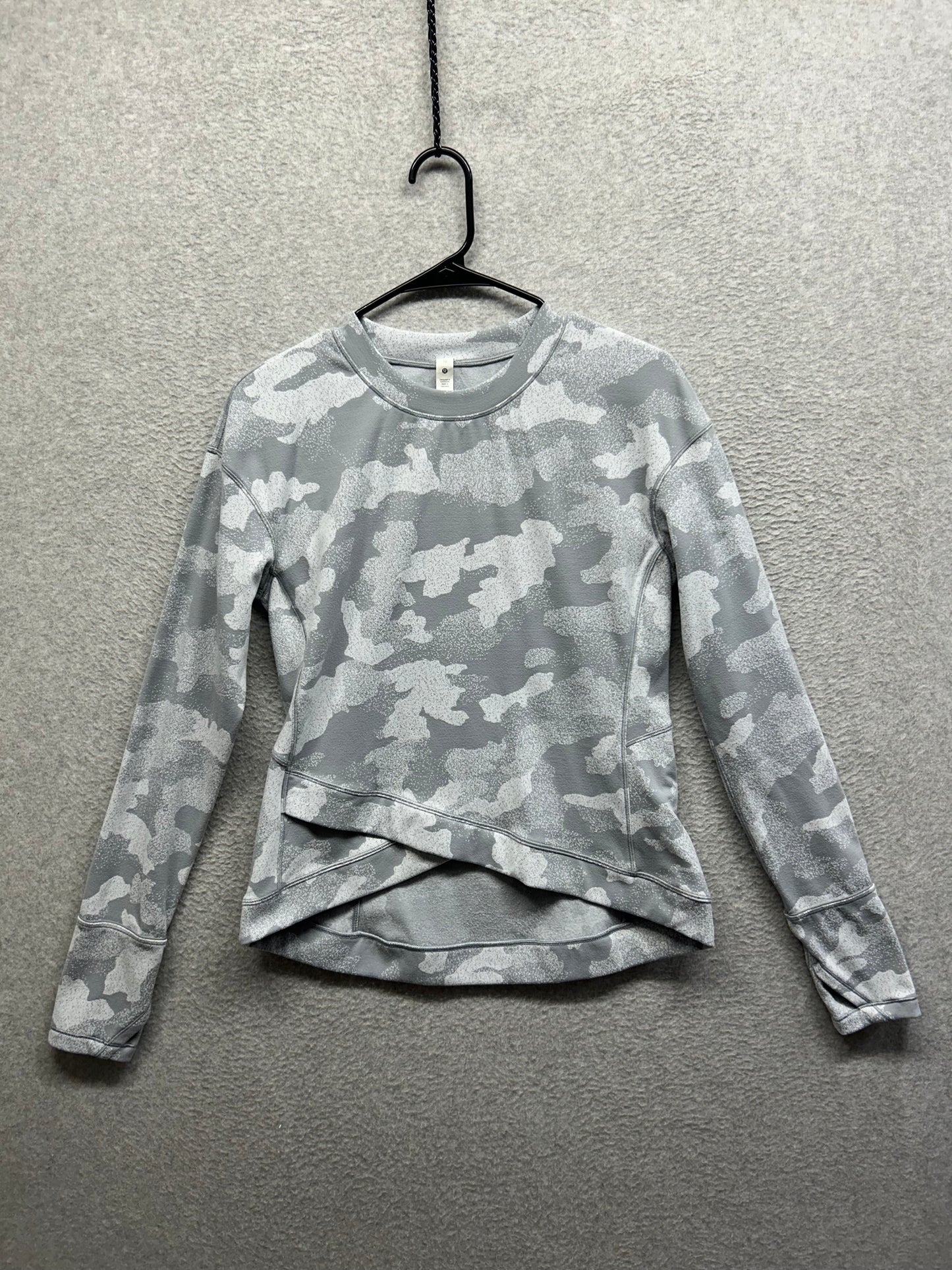 Lululemon Close to Crossing Long Sleeve Shirt Rulu Size 10 Heritage Speckle Camo Jacquard Rhino Grey Starlight