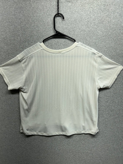 Lululemon Breeze By Short Sleeve Shirt Size 10 White