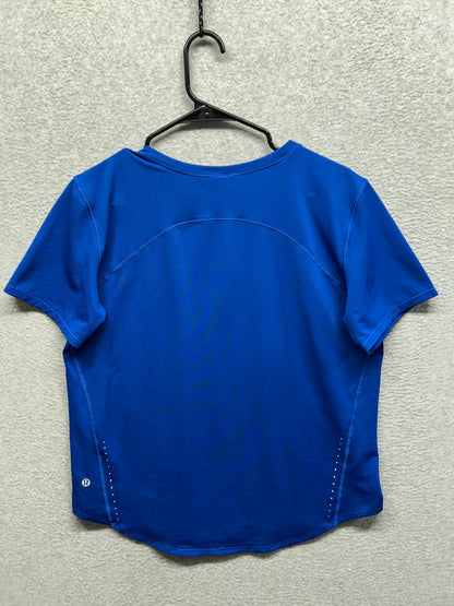 Lululemon High Neck Running and Training T-Shirt Size 10 Symphony Blue