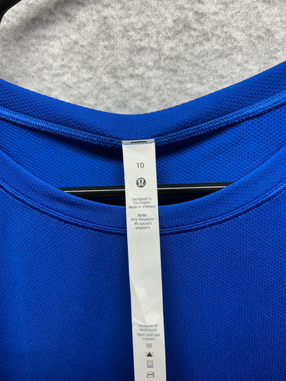 Lululemon High Neck Running and Training T-Shirt Size 10 Symphony Blue